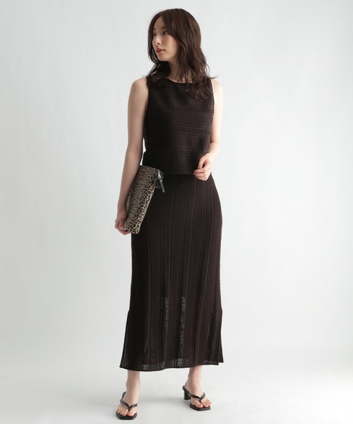 Andemiu（アンデミュウ）の「スカシガラSETUPワンピース956858（ワンピース・レディース・ブラック/ブラウン/アイボリー・FREE）」の11枚目の写真