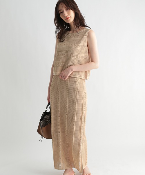 Andemiu（アンデミュウ）の「スカシガラSETUPワンピース956858（ワンピース・レディース・ブラック/ブラウン/アイボリー・FREE）」の8枚目の写真