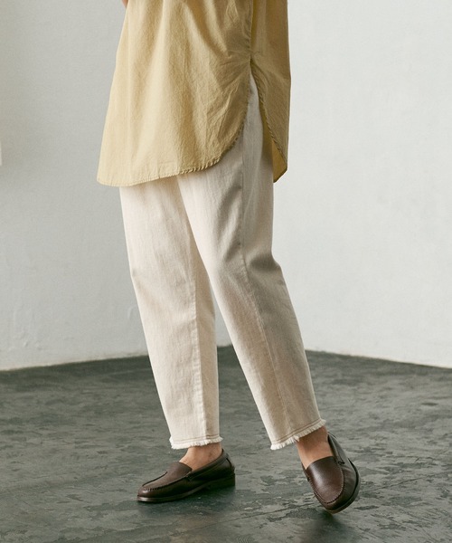 PUAL CE CIN（ピュアルセシン）の「【WEB限定】甘織ツイル×配色ステッチパンツ（その他パンツ・レディース・ピンク/スミクロ/ナチュラル/ブルー・FREE）」の3枚目の写真