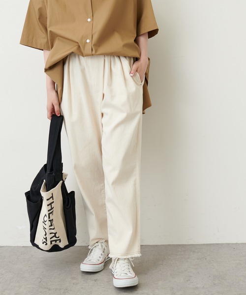 PUAL CE CIN（ピュアルセシン）の「【WEB限定】甘織ツイル×配色ステッチパンツ（その他パンツ・レディース・ピンク/スミクロ/ナチュラル/ブルー・FREE）」の6枚目の写真