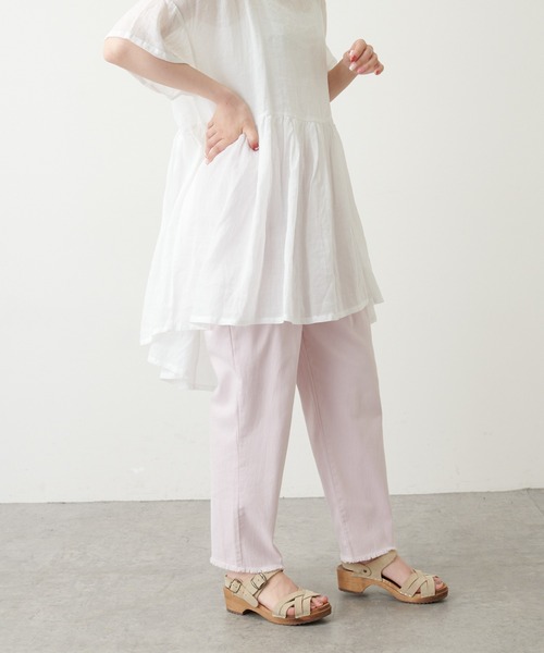 PUAL CE CIN（ピュアルセシン）の「【WEB限定】甘織ツイル×配色ステッチパンツ（その他パンツ・レディース・ピンク/スミクロ/ナチュラル/ブルー・FREE）」の20枚目の写真