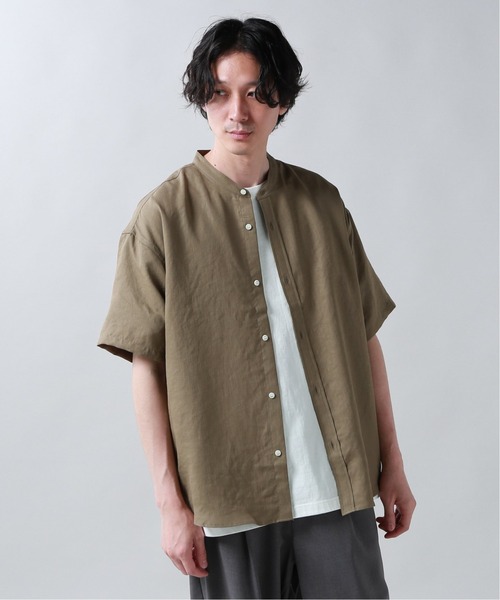 セール】トリアセ バンドカラー ショートスリーブシャツ（シャツ