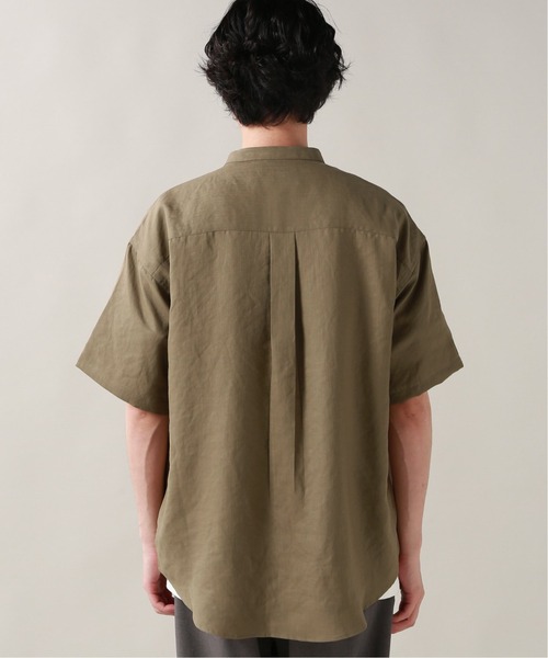 JOURNAL STANDARD（ジャーナルスタンダード）の「トリアセ バンドカラー ショートスリーブシャツ（シャツ/ブラウス・メンズ・ベージュ/タン/ブラック系その他/ベージュ系その他・SMALL/MEDIUM/LARGE）」の11枚目の写真