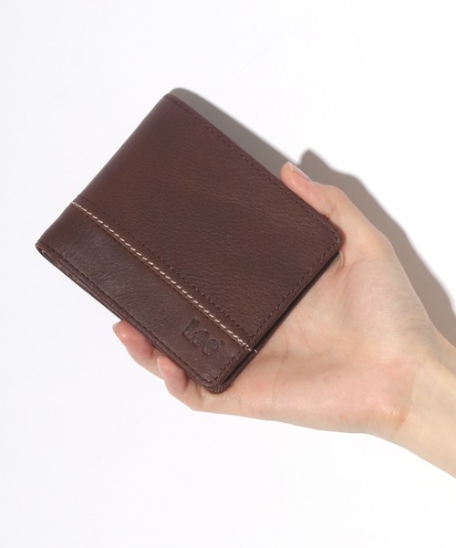 Lee（リー）の「Lee/リー レザー ロゴ ステッチ ウォレット/二つ折り財布（財布・メンズ・ダークブラウン/ブラウン/ブラック・FREE）」の11枚目の写真