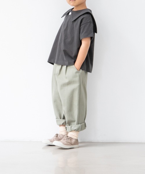 LOWRYS FARM（ローリーズファーム）の「ヘリンボンスラウチパンツ　215378（その他パンツ・キッズ・アイボリー/ブラウン/ダークブラウン/ミント・110cm/120cm/130cm）」の4枚目の写真