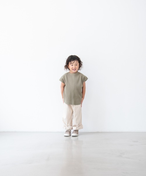 LOWRYS FARM（ローリーズファーム）の「ヘリンボンスラウチパンツ　215378（その他パンツ・キッズ・アイボリー/ブラウン/ダークブラウン/ミント・110cm/120cm/130cm）」の8枚目の写真