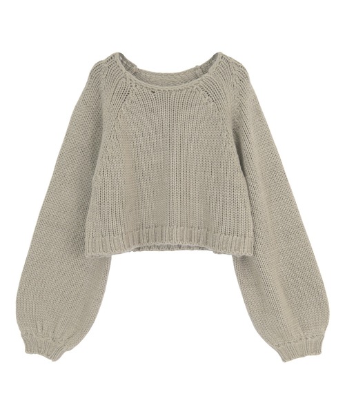 titivate(ティティベイト)の「ローゲージショートニット(ニット/セーター・レディース・アイボリー/ブルー/パープル/ブラック/グレイッシュベージュ・S/M)」の12枚目の写真