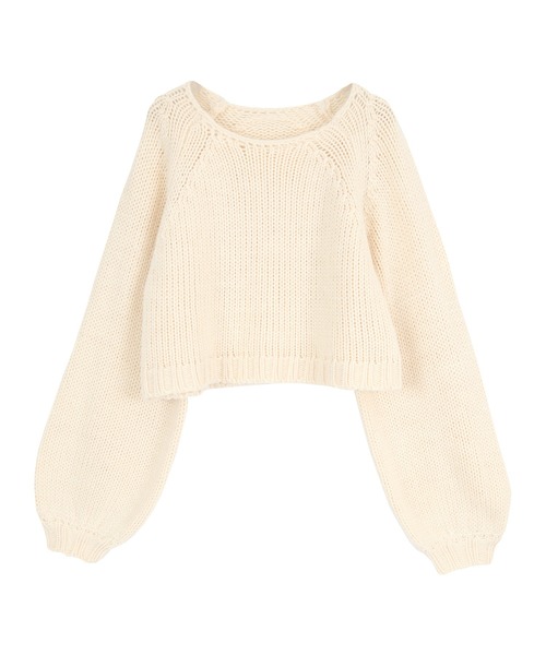 titivate(ティティベイト)の「ローゲージショートニット(ニット/セーター・レディース・アイボリー/ブルー/パープル/ブラック/グレイッシュベージュ・S/M)」の15枚目の写真