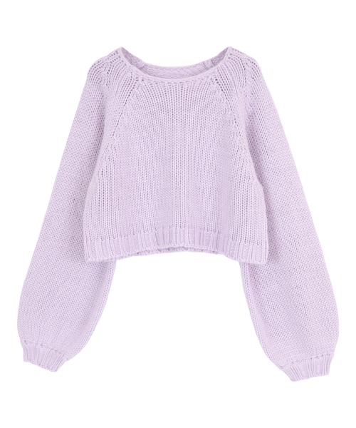 titivate(ティティベイト)の「ローゲージショートニット(ニット/セーター・レディース・アイボリー/ブルー/パープル/ブラック/グレイッシュベージュ・S/M)」の6枚目の写真