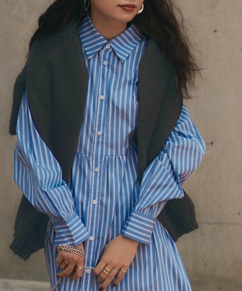 titivate(ティティベイト)の「ローゲージショートニット(ニット/セーター・レディース・アイボリー/ブルー/パープル/ブラック/グレイッシュベージュ・S/M)」の8枚目の写真