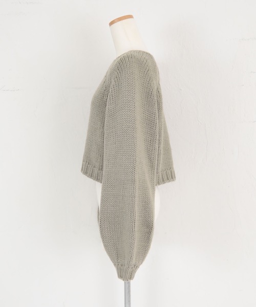 titivate(ティティベイト)の「ローゲージショートニット(ニット/セーター・レディース・アイボリー/ブルー/パープル/ブラック/グレイッシュベージュ・S/M)」の20枚目の写真