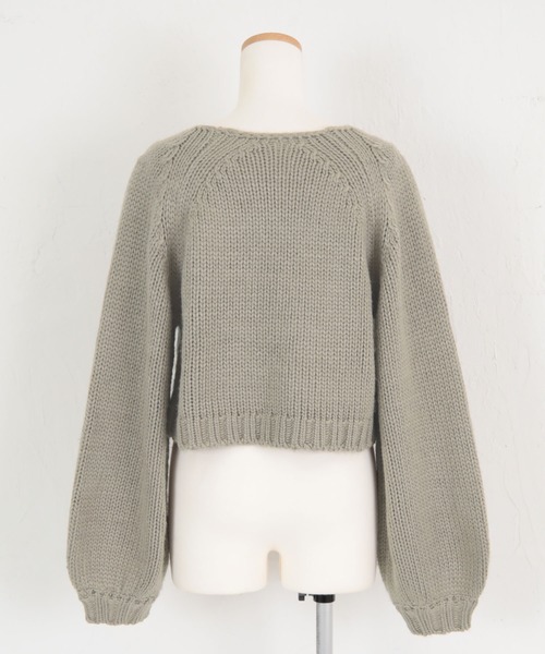 titivate(ティティベイト)の「ローゲージショートニット(ニット/セーター・レディース・アイボリー/ブルー/パープル/ブラック/グレイッシュベージュ・S/M)」の7枚目の写真