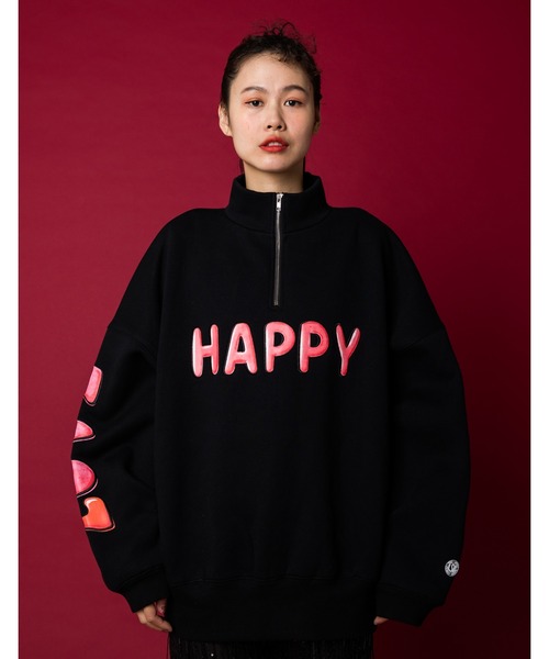 トップス LittleSunnyBite HAPPY LOVE zip sweat top LittleSunnyBite HAPPY LOVE zip sweat top
