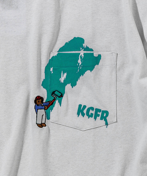 KGFR(カガフリ)の「KGFR(カガフリ)PAINT BEARポケットカットソー/Tシャツ/TEE/ベア(Tシャツ/カットソー・メンズ・ホワイト/ブラック/ライトグレー/ライトグリーン・M/L)」の22枚目の写真