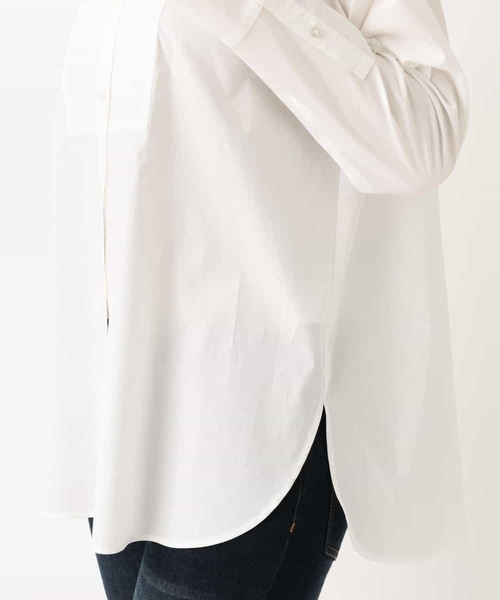 MK MICHEL KLEIN(エムケーミッシェルクラン)の「【洗える】バンドカラー シャツチュニック(シャツ/ブラウス・レディース・ホワイト/カーキ・38)」の10枚目の写真