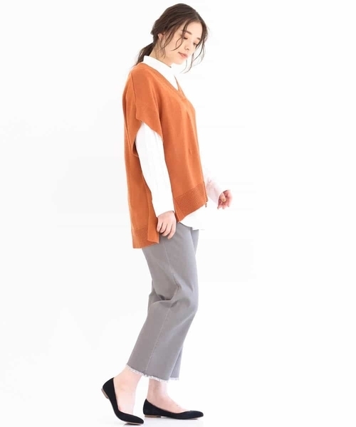 MK MICHEL KLEIN(エムケーミッシェルクラン)の「【洗える】バンドカラー シャツチュニック(シャツ/ブラウス・レディース・ホワイト/カーキ・38)」の14枚目の写真