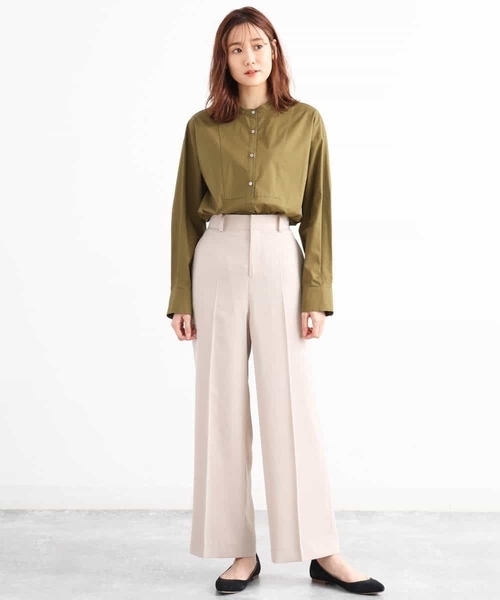 MK MICHEL KLEIN(エムケーミッシェルクラン)の「【洗える】バンドカラー シャツチュニック(シャツ/ブラウス・レディース・ホワイト/カーキ・38)」の15枚目の写真