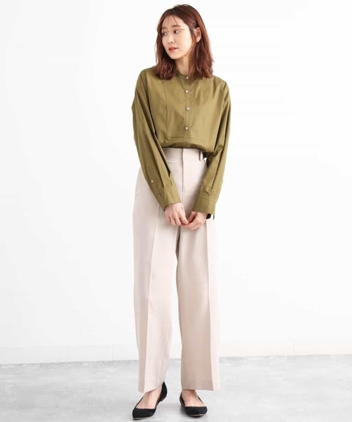 MK MICHEL KLEIN(エムケーミッシェルクラン)の「【洗える】バンドカラー シャツチュニック(シャツ/ブラウス・レディース・ホワイト/カーキ・38)」の16枚目の写真