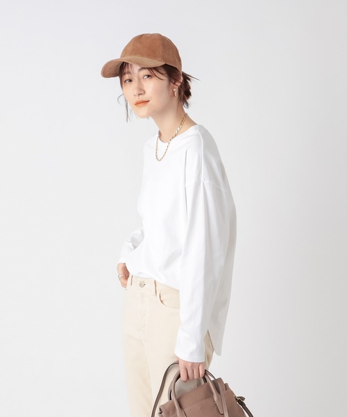 RIVE DROITE（リヴドロワ）の「レイヤードに必須アイテム　ハイゲージ天竺ロングスリーブカットソー（Tシャツ/カットソー・レディース・オフホワイト・FREE）」の16枚目の写真