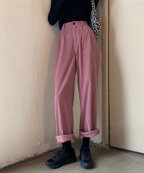 MANGROVE(マングローブ)の「ウエストゴムコーデュロイストレートパンツ(その他パンツ・レディース・ホワイト/ブラウン/ピンク・FREE)」の1枚目の写真