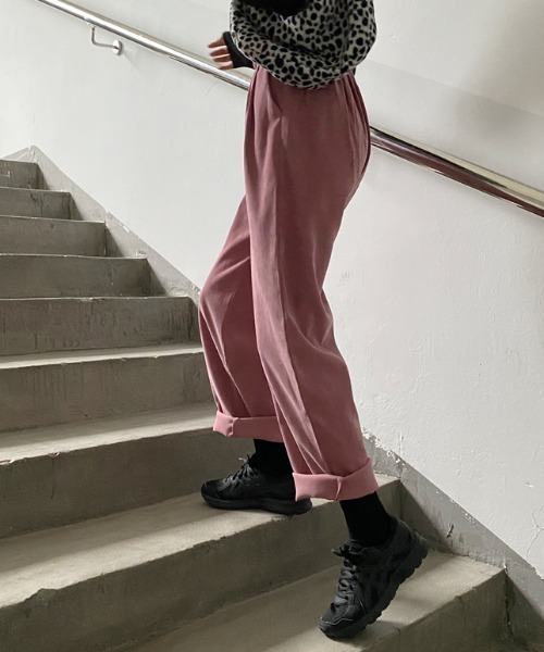 MANGROVE(マングローブ)の「ウエストゴムコーデュロイストレートパンツ(その他パンツ・レディース・ホワイト/ブラウン/ピンク・FREE)」の8枚目の写真