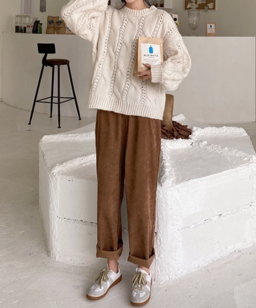 MANGROVE(マングローブ)の「ウエストゴムコーデュロイストレートパンツ(その他パンツ・レディース・ホワイト/ブラウン/ピンク・FREE)」の13枚目の写真