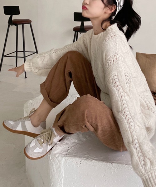 MANGROVE(マングローブ)の「ウエストゴムコーデュロイストレートパンツ(その他パンツ・レディース・ホワイト/ブラウン/ピンク・FREE)」の16枚目の写真