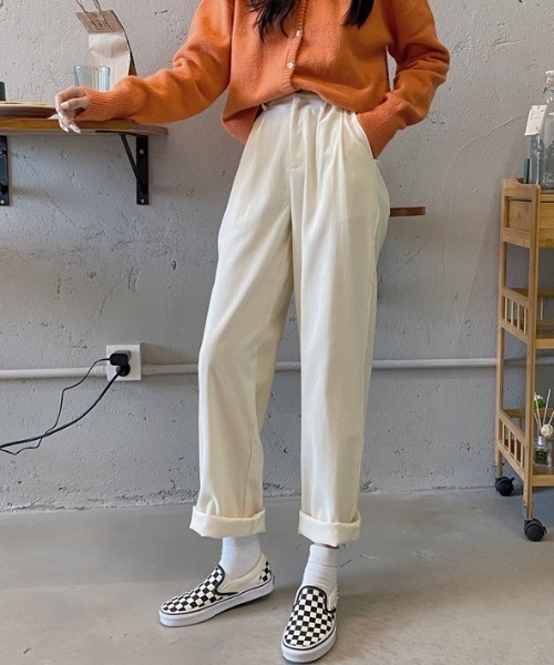 MANGROVE(マングローブ)の「ウエストゴムコーデュロイストレートパンツ(その他パンツ・レディース・ホワイト/ブラウン/ピンク・FREE)」の17枚目の写真