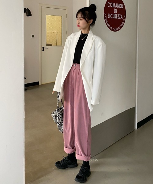 MANGROVE(マングローブ)の「ウエストゴムコーデュロイストレートパンツ(その他パンツ・レディース・ホワイト/ブラウン/ピンク・FREE)」の22枚目の写真