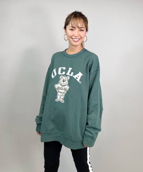 ANTIBAL（アンティバル）の「ANTIBAL/アンティバル   UCLA/ユーシーエルエー  ベアーカレッジプリント　ビッグシルエットトレーナー   214AN2TR070MU（スウェット・レディース・ホワイト/グレー/グリーン・M/L）」の3枚目の写真