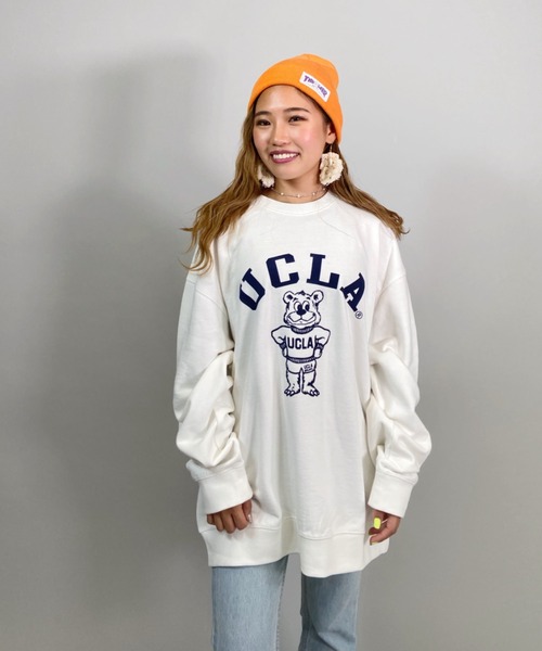 ANTIBAL（アンティバル）の「ANTIBAL/アンティバル   UCLA/ユーシーエルエー  ベアーカレッジプリント　ビッグシルエットトレーナー   214AN2TR070MU（スウェット・レディース・ホワイト/グレー/グリーン・M/L）」の9枚目の写真