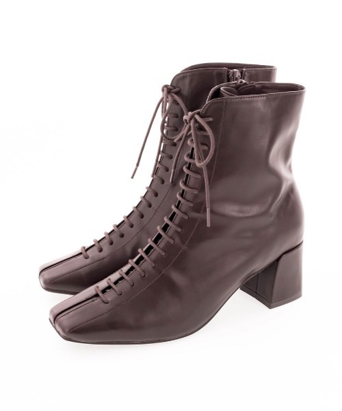 RANDA(ランダ)の「ストレスフリー/ソフト レースアップショートブーツ(ブーツ・レディース・ブラック/ダークブラウン/ベージュ・S/M/L/LL)」の10枚目の写真