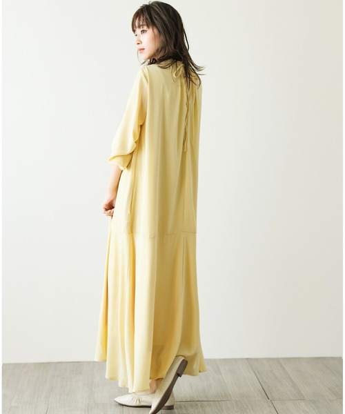 La-gemme（ラジェム）の「バルーンスリーブワンピース（ワンピース・レディース・ホワイト/ブラック/ベージュ/ブラウン/ワインレッド/ブラック系その他/イエロー/グリーン/ラベンダー・フリー/C）」の12枚目の写真