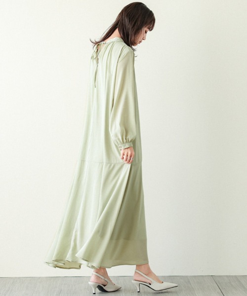 La-gemme（ラジェム）の「バルーンスリーブワンピース（ワンピース・レディース・ホワイト/ブラック/ベージュ/ブラウン/ワインレッド/ブラック系その他/イエロー/グリーン/ラベンダー・フリー/C）」の11枚目の写真