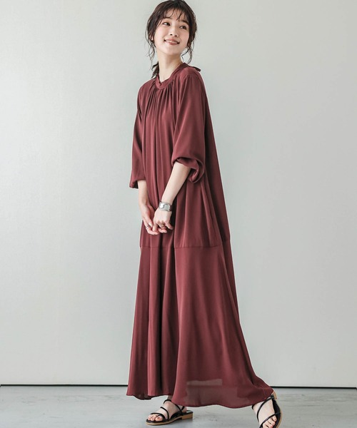 La-gemme（ラジェム）の「バルーンスリーブワンピース（ワンピース・レディース・ホワイト/ブラック/ベージュ/ブラウン/ワインレッド/ブラック系その他/イエロー/グリーン/ラベンダー・フリー/C）」の19枚目の写真