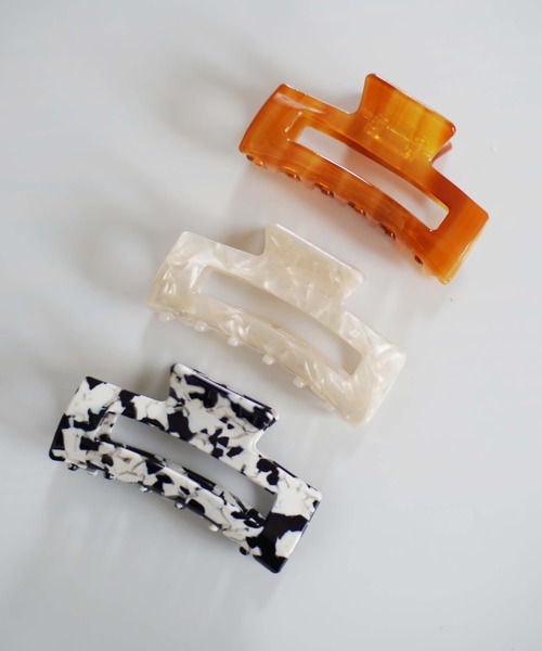 Port（ポート）の「スクエア ニュアンス バンスクリップ/ヘアクリップ #_（バレッタ/ヘアクリップ・レディース・ホワイト/ブラウン/ホワイト×ブラック/ホワイト系その他・FREE/SMALL）」の8枚目の写真