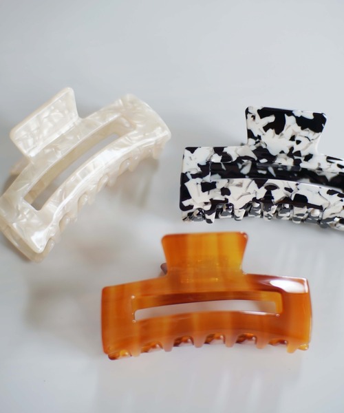 Port（ポート）の「スクエア ニュアンス バンスクリップ/ヘアクリップ #_（バレッタ/ヘアクリップ・レディース・ホワイト/ブラウン/ホワイト×ブラック/ホワイト系その他・FREE/SMALL）」の12枚目の写真