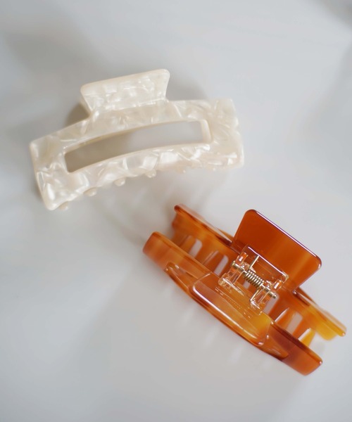 Port（ポート）の「スクエア ニュアンス バンスクリップ/ヘアクリップ #_（バレッタ/ヘアクリップ・レディース・ホワイト/ブラウン/ホワイト×ブラック/ホワイト系その他・FREE/SMALL）」の14枚目の写真