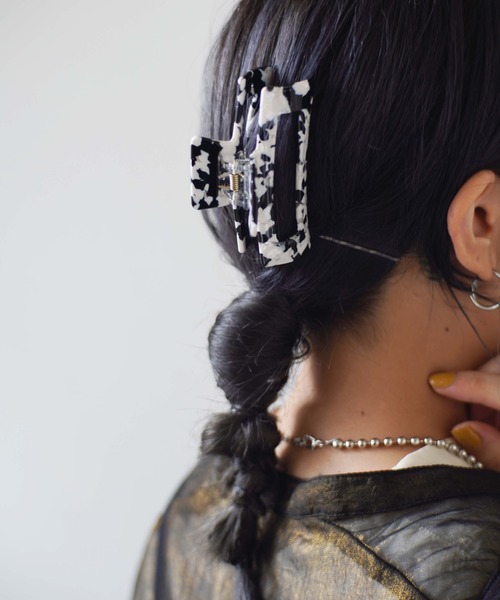 Port（ポート）の「スクエア ニュアンス バンスクリップ/ヘアクリップ #_（バレッタ/ヘアクリップ・レディース・ホワイト/ブラウン/ホワイト×ブラック/ホワイト系その他・FREE/SMALL）」の17枚目の写真