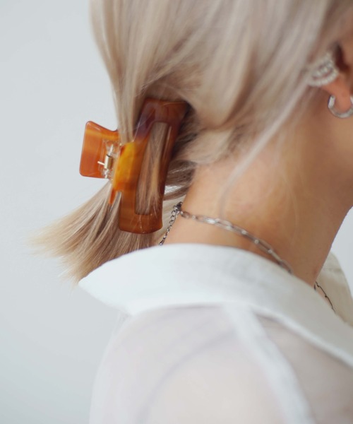 Port（ポート）の「スクエア ニュアンス バンスクリップ/ヘアクリップ #_（バレッタ/ヘアクリップ・レディース・ホワイト/ブラウン/ホワイト×ブラック/ホワイト系その他・FREE/SMALL）」の15枚目の写真