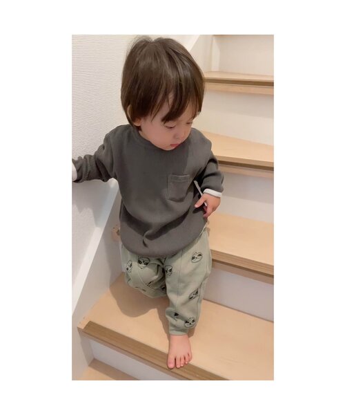 BREEZE（ブリーズ）の「WEB限定 アニマル総柄カットパンツ（その他パンツ・キッズ・グレー/マスタード/グリーン/チャコール/サックスブルー/パープル/ブラウン/アイボリー/キャメル・90/120/80/70/110/130/100）」の10枚目の写真