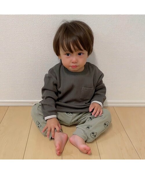 BREEZE（ブリーズ）の「WEB限定 アニマル総柄カットパンツ（その他パンツ・キッズ・グレー/マスタード/グリーン/チャコール/サックスブルー/パープル/ブラウン/アイボリー/キャメル・90/120/80/70/110/130/100）」の11枚目の写真