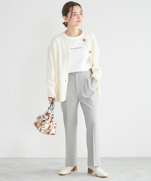 green label relaxing（グリーンレーベルリラクシング）の「【WEB限定】［ XS /H148-155㎝］プリント ロングスリーブ プルオーバー カットソー（Tシャツ/カットソー・レディース・ホワイト/ブラウン/ダークグレー・XS）」の8枚目の写真