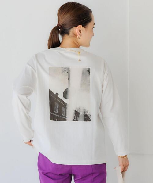 green label relaxing（グリーンレーベルリラクシング）の「【WEB限定】［ XS /H148-155㎝］プリント ロングスリーブ プルオーバー カットソー（Tシャツ/カットソー・レディース・ホワイト/ブラウン/ダークグレー・XS）」の13枚目の写真