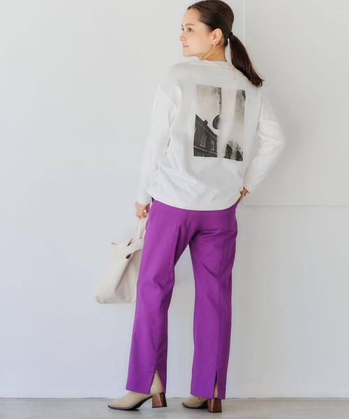 green label relaxing（グリーンレーベルリラクシング）の「【WEB限定】［ XS /H148-155㎝］プリント ロングスリーブ プルオーバー カットソー（Tシャツ/カットソー・レディース・ホワイト/ブラウン/ダークグレー・XS）」の17枚目の写真