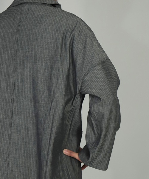 Yarmo（ヤーモ）の「[ Yarmo×OMNIGOD ] 別注 インディゴヘリンボーン ダスターコート（ステンカラーコート・メンズ・グレー系その他・M/L）」の12枚目の写真