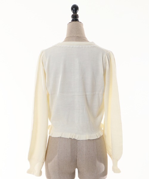 axes femme（アクシーズファム）の「猫会ニットカーデ（カーディガン/ボレロ・レディース・キナリ/ブラック/ワイン/ブルーグリーン・MEDIUM）」の12枚目の写真