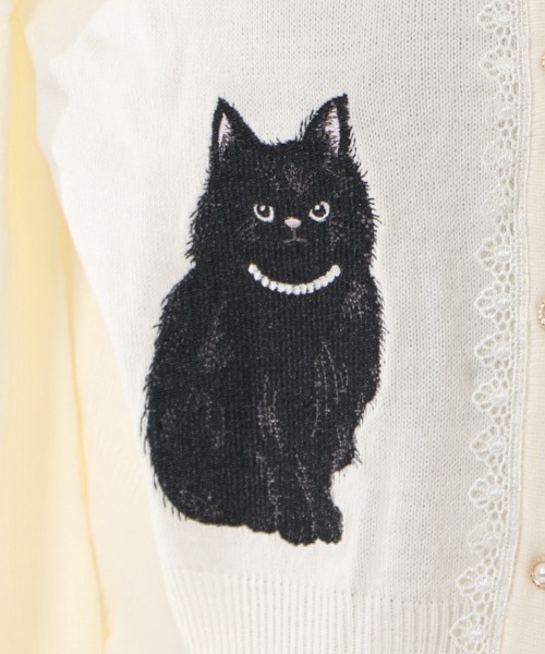 axes femme（アクシーズファム）の「猫会ニットカーデ（カーディガン/ボレロ・レディース・キナリ/ブラック/ワイン/ブルーグリーン・MEDIUM）」の16枚目の写真