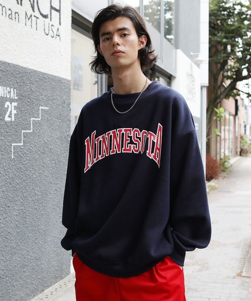 MSG（エムエスジー）の「ヘヴィーウエイト クルーネック アーチロゴ スウェット（スウェット・メンズ・ブラック/ネイビー/グリーン/グレー系その他/ベージュ系その他/パープル系その他/アッシュ/チャコール/グレー系その他2/グレー系2/グレー系4/ブラウン系2/ホワイト系その他3/イエロー系その他4/ホワイト系3/レッド系4/パープル系3/グリーン系4/ブルー系4・M/L/XL）」の14枚目の写真