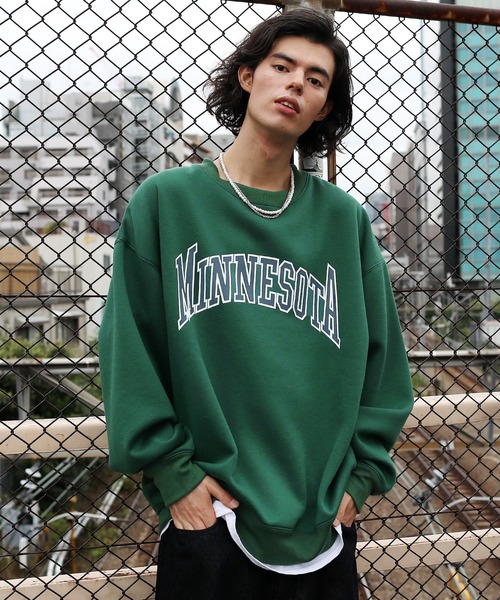 MSG（エムエスジー）の「ヘヴィーウエイト クルーネック アーチロゴ スウェット（スウェット・メンズ・ブラック/ネイビー/グリーン/グレー系その他/ベージュ系その他/パープル系その他/アッシュ/チャコール/グレー系その他2/グレー系2/グレー系4/ブラウン系2/ホワイト系その他3/イエロー系その他4/ホワイト系3/レッド系4/パープル系3/グリーン系4/ブルー系4・M/L/XL）」の12枚目の写真